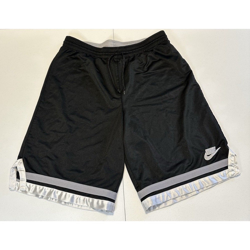 Rare Y2K Vintage Nike Basketball Dazzle Shorts Reversible Black Gray Sz Large